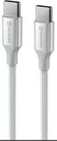SWISSTEN TEXTILE II duomenų kabelis USB-C - USB-C 1,5 m baltas