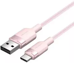 USB 2.0 A į USB-C 3A laidas Vention CTNPH 2M (rožinis)