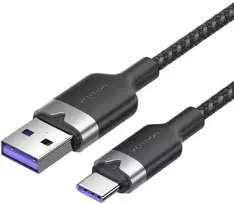 Vention USB 2.0 A į USB-C 6A ventiliacijos CTOBF 1M kabelis (juodas)