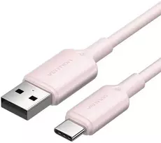 USB 2.0 A į USB-C 3A laidas Vention CTQPF 1M (rožinis)