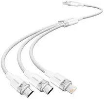 USB 2.0 A iki 3in1 3A laidas Vention CTPWG 1.5M (balta)