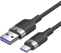 Vention USB 2.0 A į USB-C 6A ventiliacijos CTOBH 2M laidas (juodas)