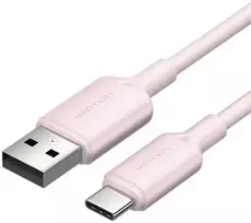USB 2.0 A į USB-C 3A laidas Vention CTQPH 2M (rožinis)