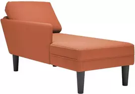 Poilsio sofa su pagalvės raudonai oranžiniu velveto audinys