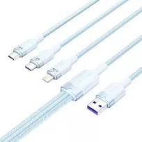 USB 2.0 A iki 3-in-1 6A kabelis Vention CTRLG 1.5M (mėlynas)