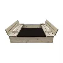 Smėlio dėžė 4IQ Bonus Orbis, 120x120 cm, su patiesalu, pilka