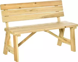 Outsunny 2-vietis medinis sodo suoliukas iki 220 kg iš medžio masyvo 116 x 56 x 80 cm