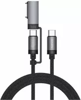 Kabelis USB-C 4smarts Explorer ComboCord 100W 2m su adapteriu MagSafe juodos spalvos