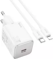 Telefono įkroviklis Hoco USB C QC PD 20W + laidas USB C į Lightning N40 baltas