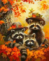 Beldizart Deimantinė tapyba su porėmiu "Meškėnų trio" 40x50 cm DP426