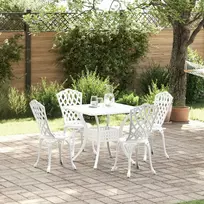 Sodo stalo komplektas 5 pcs Balta Liejamasis aliuminis