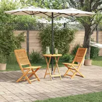 Lauko baldų komplektas Sulankstomas bistro rinkinys 3 pcs Ruda Kietos akacijos mediena
