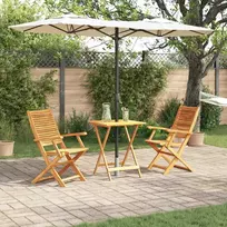 Lauko baldų komplektas Sulankstomas bistro rinkinys 3 pcs Ruda Kietos akacijos mediena