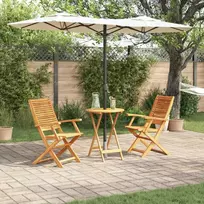 Lauko baldų komplektas Sulankstomas bistro rinkinys 3 pcs Ruda Kietos akacijos mediena