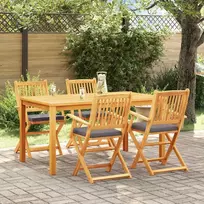 Sulankstoma kėdė su pagalve 4 pcs Pilka 49 x 57.5 x 92cm