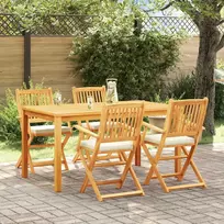 Sulankstoma kėdė su pagalve 4 pcs Balta 49 x 57.5 x 92cm