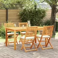 Sulankstoma kėdė su pagalve 4 pcs Balta 49 x 57.5 x 92cm