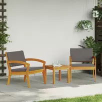 Lauko baldų komplektas Sodo Kėdė 2 pcs Natūralus aliejus Kietos akacijos mediena