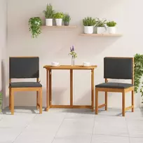 Sodo Kėdė su pagalve 2 pcs Ruda Akacijos medienos masyvas
