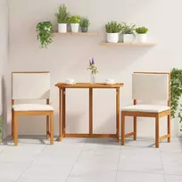 Sodo Kėdė su pagalve 2 pcs Ruda Akacijos medienos masyvas