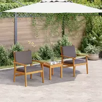 Lauko baldų komplektas Sodo Kėdė su pagalve 2 pcs Antracitas Kietos akacijos mediena