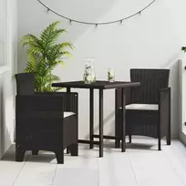 Sodo Kėdė su pagalve 2 pcs Ruda 53 x 49 x 85 cm Polipropilenas