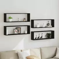 Sieninės lentynos 4 pcs Juodas ąžuolas 80 x 15 x 26 cm