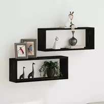 Sieninės lentynos 2 pcs Juodas ąžuolas 60 x 15 x 23 cm