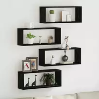Sieninės lentynos 4 pcs Juodas ąžuolas 60 x 15 x 23 cm