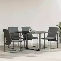 Kėdė su pagalve 4 pcs Juoda ir Antracitas Tekstilenas