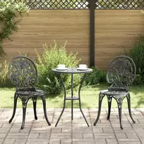 Lauko baldų komplektas Sodo Bistro Rinkinys 3 pcs Juoda Aliuminis