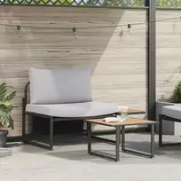 Lauko baldų komplektas Sodo Sofų Rinkinys 2 pcs Šviesiai pilka Plienas