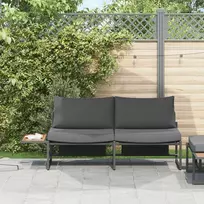 Sodo sofa su pagalve Antracitas 200,5 x 70 x 85,5 cm Plienas