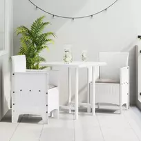Sodo Kėdė su pagalve 2 pcs Balta 53 x 49 x 85 cm Polipropilenas