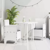 Sodo Kėdė su pagalve 2 pcs Balta 53 x 49 x 85 cm Polipropilenas