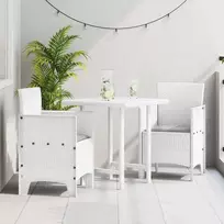 Sodo Kėdė su pagalve 2 pcs Balta 53 x 49 x 85 cm Polipropilenas