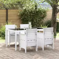 Sodo Kėdė su pagalve 4 pcs Balta 53 x 49 x 85 cm Polipropilenas