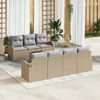 Sodo Sofų Rinkinys Smėlio 55 x 55 x 37 cm poliratanas