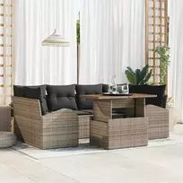 Sodo Sofų Rinkinys su pagalve 7 pcs Pilka