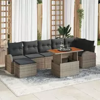 Sodo Sofų Rinkinys su pagalve 8 pcs Pilka
