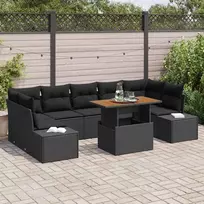 Sodo valgomojo komplektas su pagalve 8 pcs Juoda ir Ruda