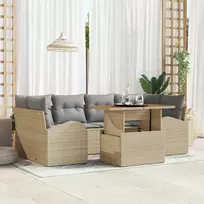 Sodo Sofų Rinkinys 7 pcs smėlio ir šviesiai pilkos spalvos