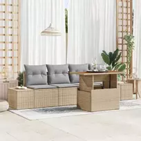 Sodo valgomojo komplektas su pagalve 5 pcs Bežinė ir pilka