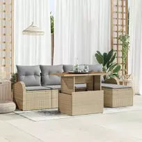 Sodo Sofų Rinkinys 6 pcs smėlio ir šviesiai pilkos spalvos