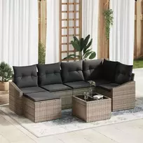 Sodo valgomojo komplektas su pagalve 7 pcs Šviesiai pilka