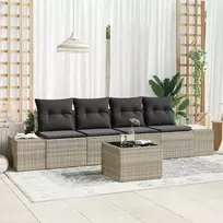 Lauko baldų komplektas Sodo Sofų Rinkinys 5 pcs Šviesiai pilka ir tamsiai pilka