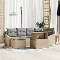 Sodo Sofų Rinkinys su pagalve 7 pcs Bežinė ir šviesiai pilka