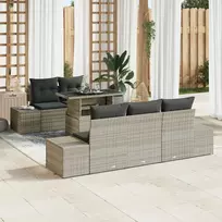 Sodo Sofų Rinkinys 6 pcs Šviesiai pilka ir tamsiai pilka