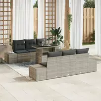 Sodo Sofų Rinkinys 7 pcs Šviesiai pilka ir tamsiai pilka