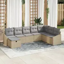 Lauko baldų komplektas Sodo Sofų Rinkinys su pagalve su saugykla 8 pcs poliratanas